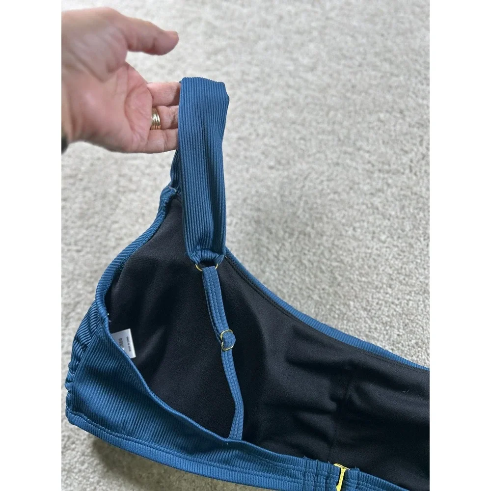 Crown & Ivy Women's Swimwear Navy Blue XXL Padded Adjustable Straps‎